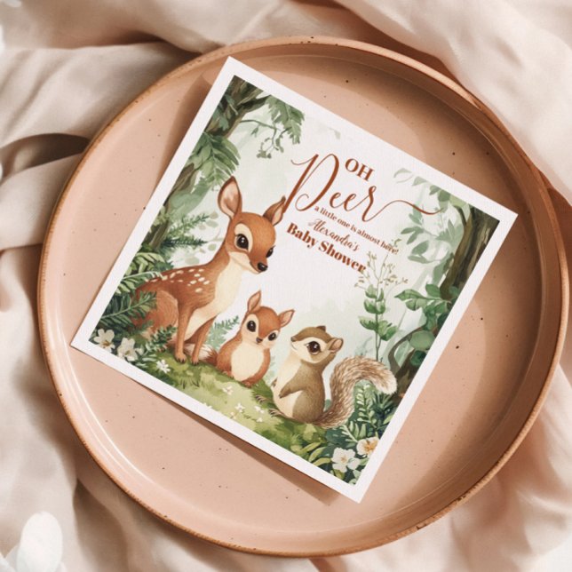 Watercolor Woodland Oh Deer Baby Dusche Serviette (Von Creator hochgeladen)