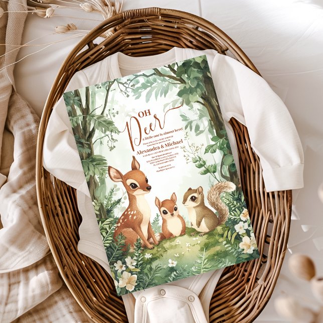 Watercolor Woodland Oh Deer Begleitkarte (Von Creator hochgeladen)