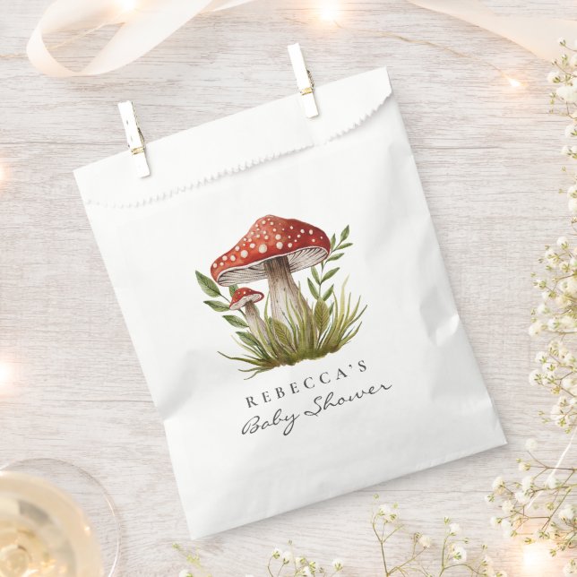 Watercolor Woodland Pilz Baby Dusche Geschenktütchen (Ausgeschnitten)