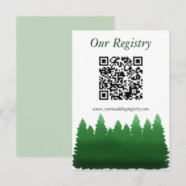 Watercolor Woodland Pines Wedding Registry Begleitkarte