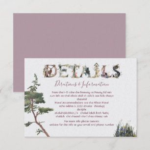 Watercolor Woodland Wedding Details und Infokarte Einladung
