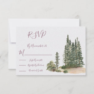 Watercolor Woodland Wedding Response Cards UAWG RSVP Karte
