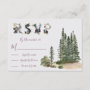Watercolor Woodland Wedding Response Cards UAWG RSVP Karte