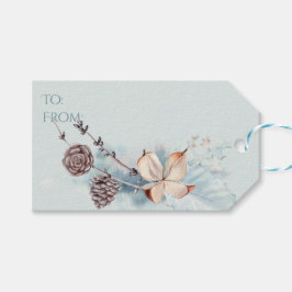 Watercolor Woodland Weiße Ziegen Geschenkanhänger