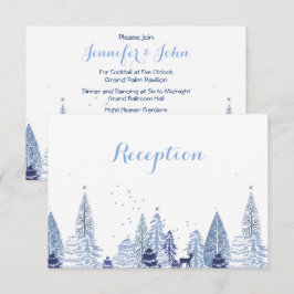 Watercolor Woodland Winter Wedding Empfang Begleitkarte