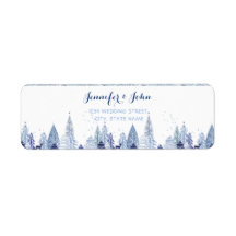 Watercolor Woodland Winter Wedding Return Label