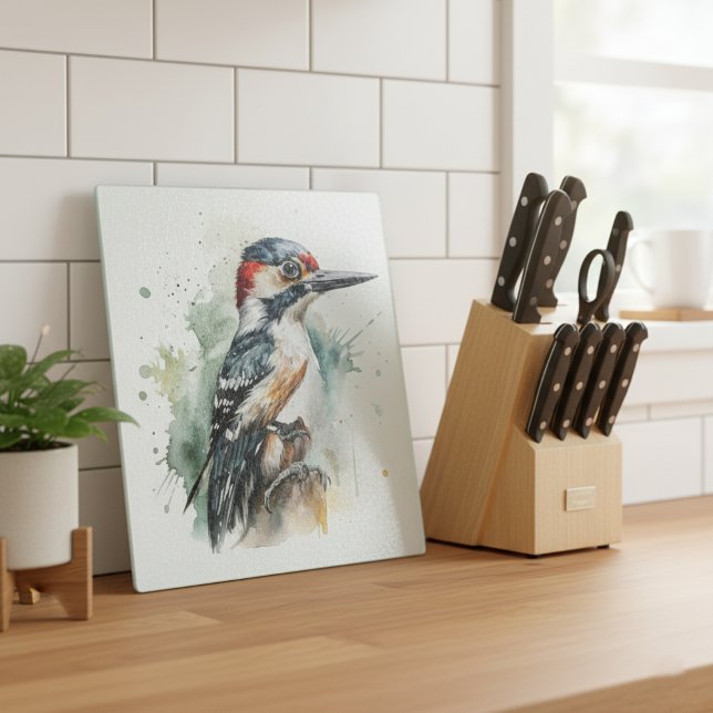 Watercolor Woodland Woodpecker Schneidebrett (Von Creator hochgeladen)
