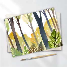 Watercolor Woods | Malerei auf Grünwälder Postkarte