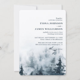 Watercolor Woodsy Forest Owl Hochzeit Einladung