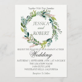 Watercolor Wreath Garden Wedding Einladung