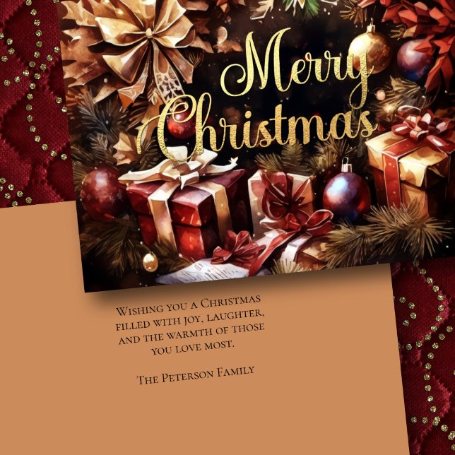 Watercolor Wreath gibt Weihnachten Karte (Von Creator hochgeladen)