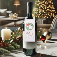 Watercolor Wreath & Red Bow