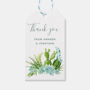 Watercolor Wüste Cactus succulents Wedding Danke Geschenkanhänger