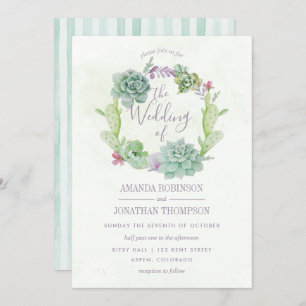 Watercolor Wüste Cactus succulents Wedding Invite Einladung