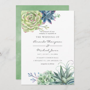 Watercolor Wüste Cactus succulents Wedding Invite Einladung