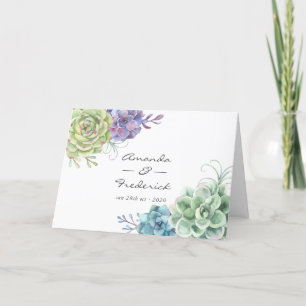 Watercolor Wüste Cactus succulents Wedding Programm