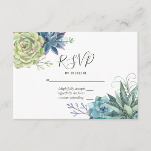 Watercolor Wüste Cactus succulents Wedding RSVP