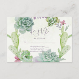 Watercolor Wüste Cactus succulents Wedding RSVP