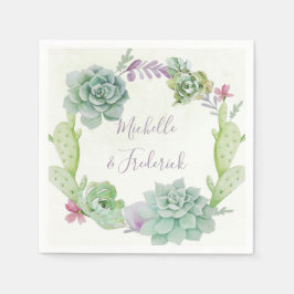 Watercolor Wüste Cactus succulents Wedding Serviette