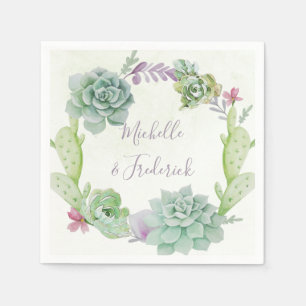 Watercolor Wüste Cactus succulents Wedding Serviette