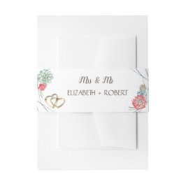 Watercolor Wüste Red Succulents Hearts Einladungsbanderole