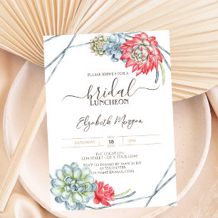 Watercolor Wüste Succulents Bridal Luncheon Einladung