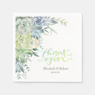 Watercolor Wüstensukkulturen Danke Karte Serviette