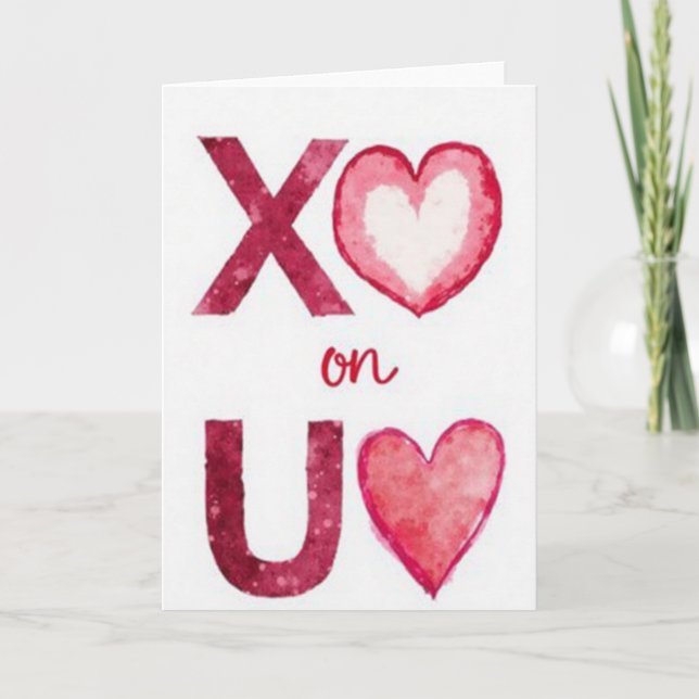 Watercolor Xoxo You Card Karte (Vorderseite)
