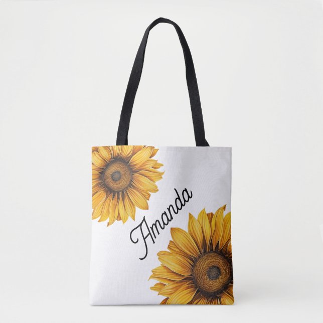 Watercolor Yellow Diagonal Script Name Sonnenblume (Vorderseite)