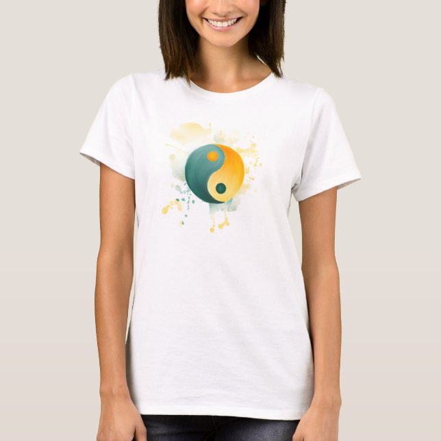 Watercolor Yin Yang T-Shirt (Vorderseite)