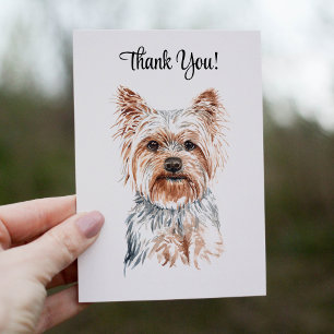 Watercolor Yorkie Dankeskarte