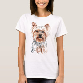 Watercolor Yorkie Terrier T-Shirt