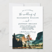 Watercolor Yosemite National Park Wedding Ca US