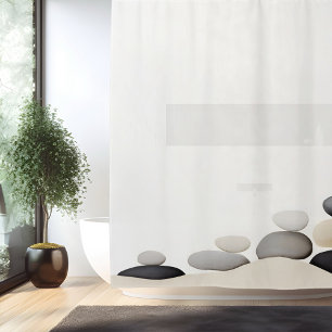 Watercolor-Zen-Steingarten im japanischen Stil Duschvorhang