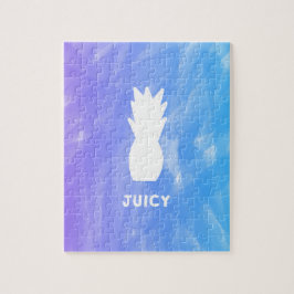 Watercolorananas - lila/Blau Puzzle