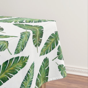 Watercolorbanane verlässt tropisches Sommermuster Tischdecke
