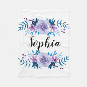 Watercolorblauer lila fleecedecke