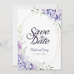Watercolorhydrangea-Einladungen Save the Date