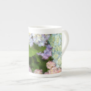 Watercolorhydrangeas-Knochen-China-Tee-Schale Prozellantasse