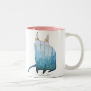 Watercolorkitty-Tasse Edgar Zweifarbige Tasse