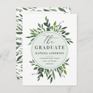 Watercolorlaub-Abschlussmitteilung/laden ein Ankündigungspostkarte