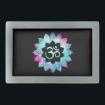 *~* Watercolormandala-Lotos OM-OM Symbol Rechteckige Gürtelschnalle<br><div class="desc">* Ein OM-OM Symbol-LotosWatercolorMandala auf einem schwarzen Hintergrundrechteck-Formgurt buckle.* Hier für Sie ist ein auffallend schöner neuer geneigter ins Auge fallender Entwurf des Alters metaphysisch geistig, wahrscheinlich, zum von Meditation und von ruhiger Betrachtung zu inspirieren. Er kann ein perfektes Geschenk für Freunde und Familie machen. Er kann auch leicht besonders...</div>