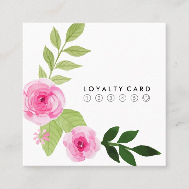 WatercolorMinimalistische moderne Chic-mit Quadratische Visitenkarte (Vorderseite)