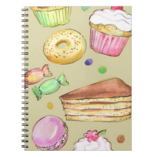 Watercolormuster mit Süßigkeiten Notizblock