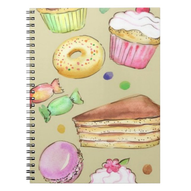Watercolormuster mit Süßigkeiten Notizblock (Vorderseite)