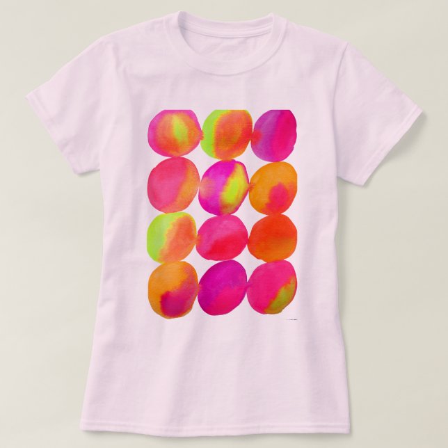 Watercolorneon beschmutzt Popkunst T-Shirt (Design vorne)