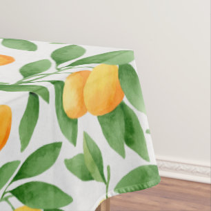 Watercolororangen- oder -Mandarinemuster Tischdecke