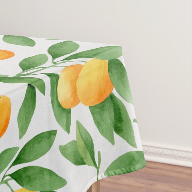 Watercolororangen- oder -Mandarinemuster Tischdecke (Beispiel)