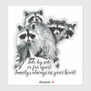 Watercolorraccoon-Familien-Zitat-individueller Aufkleber