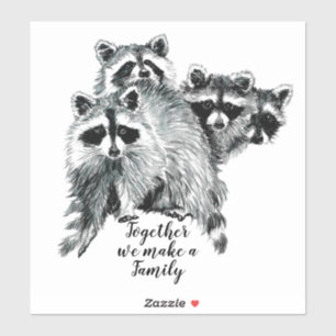 Watercolorraccoon-Familien-Zitat-individueller Aufkleber